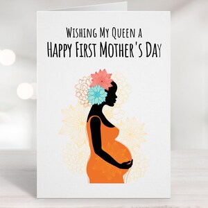 Printable Mother&#39;s Day Card, African American Mothers Day Card, DIY Mothers Day, Black Mother&#39;s Day Card, First Mothers Day Card, Quarantine