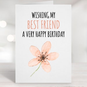 Printable Birthday Card Downloadable Card Best Friend | Etsy