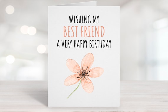 Printable Birthday Card Downloadable Card Best Friend | Etsy