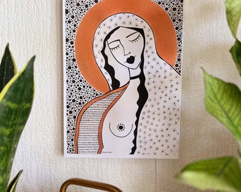 Illustration icon of the Virgin Mary