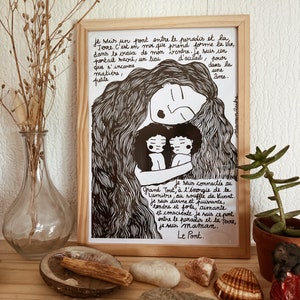 Ilustracja Le Pont - kobieta w ciąży, ciąża, macierzyństwo, mama