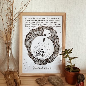 Illustration Seed of love - pregnant woman, pregnancy, maternity