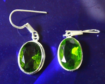 Beautiful Earrings As Gift 27.10 Ct Certified 925 Sterling Silver Earrings Natural Green Moldavite Earrings Beautiful Earrings