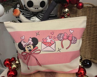 Magic Girl Mouse Make Up Bags, Printed Inspired Make Up Bags, Ears Bags, Florida, Orlando, Paris, Nautical Theme Make Up Bag