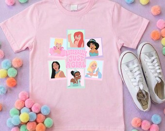 Just a Girl Princess Inspired Printed T-Shirt, Princess, Magical Kingdom, Inspired Character T-Shirts - Adults & Kids Sizes - Cotton T-Shirt