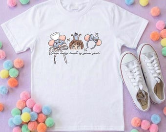 Chez Remi Rat Inspired Printed T-Shirt, French Mouse Chef, Ratatouille - Adults & Kids Sizes - Cotton T-Shirt