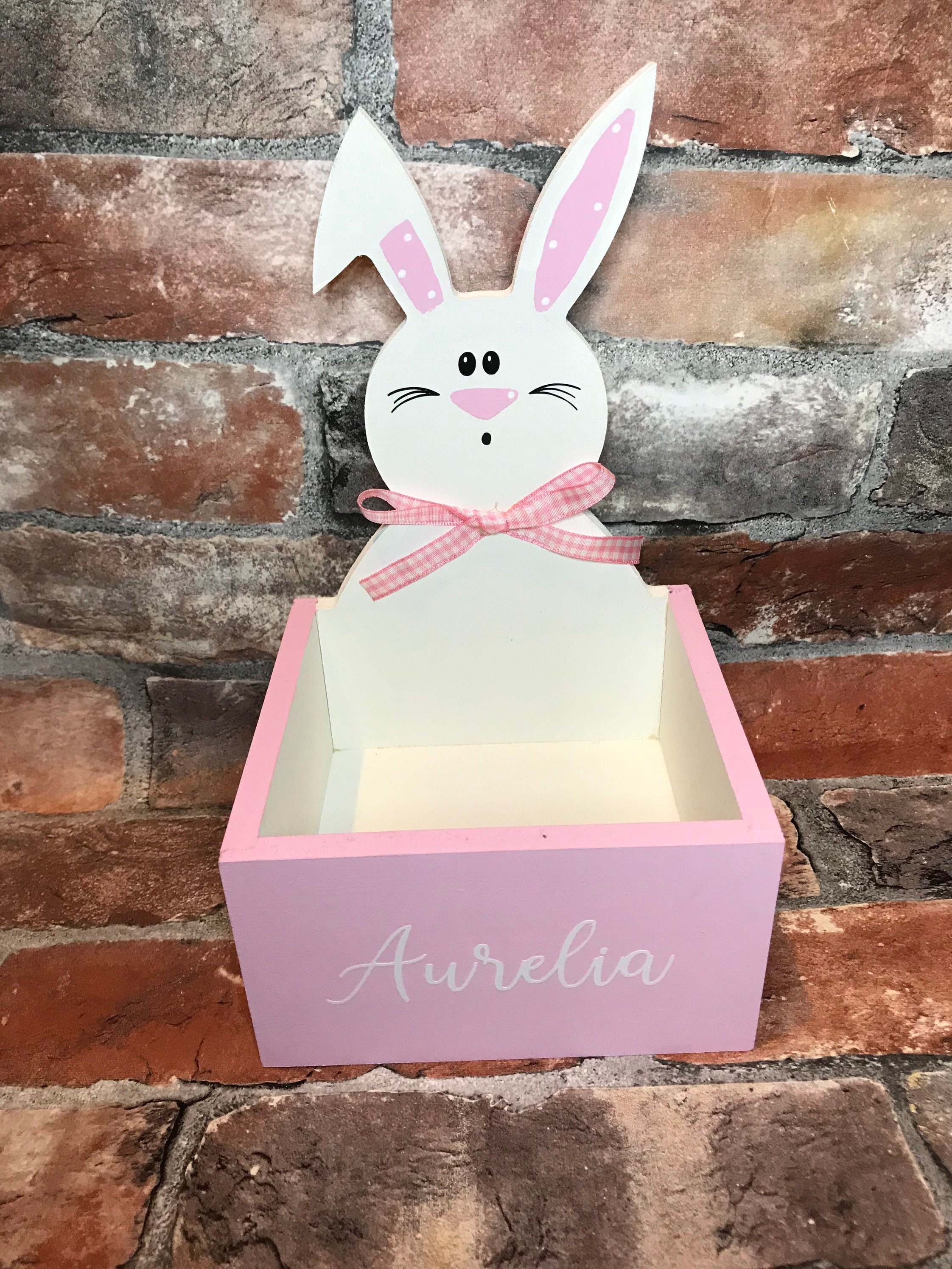 Easter Bunny Hamper Boxes Wooden Hamper Boxes Personalised Etsy UK