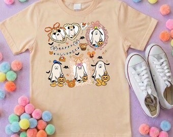 Ghost Mouse Inspired Printed Sand T-Shirt, Florida, Orlando, Halloween T-Shirts, Halloween Outfits - Adults & Kids Sizes - Cotton T-Shirt