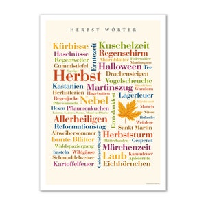 Poster Herbst Wörter
