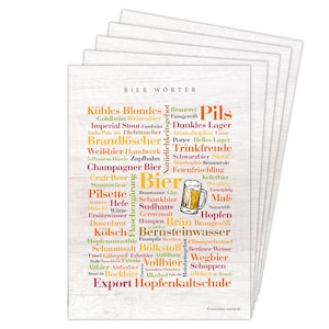 Deine Wörter Postkartenset - 5 Postkarten mit Bier Wörtern, einzigartiges Souvenir und kreative Geschenkidee - DIN A6
