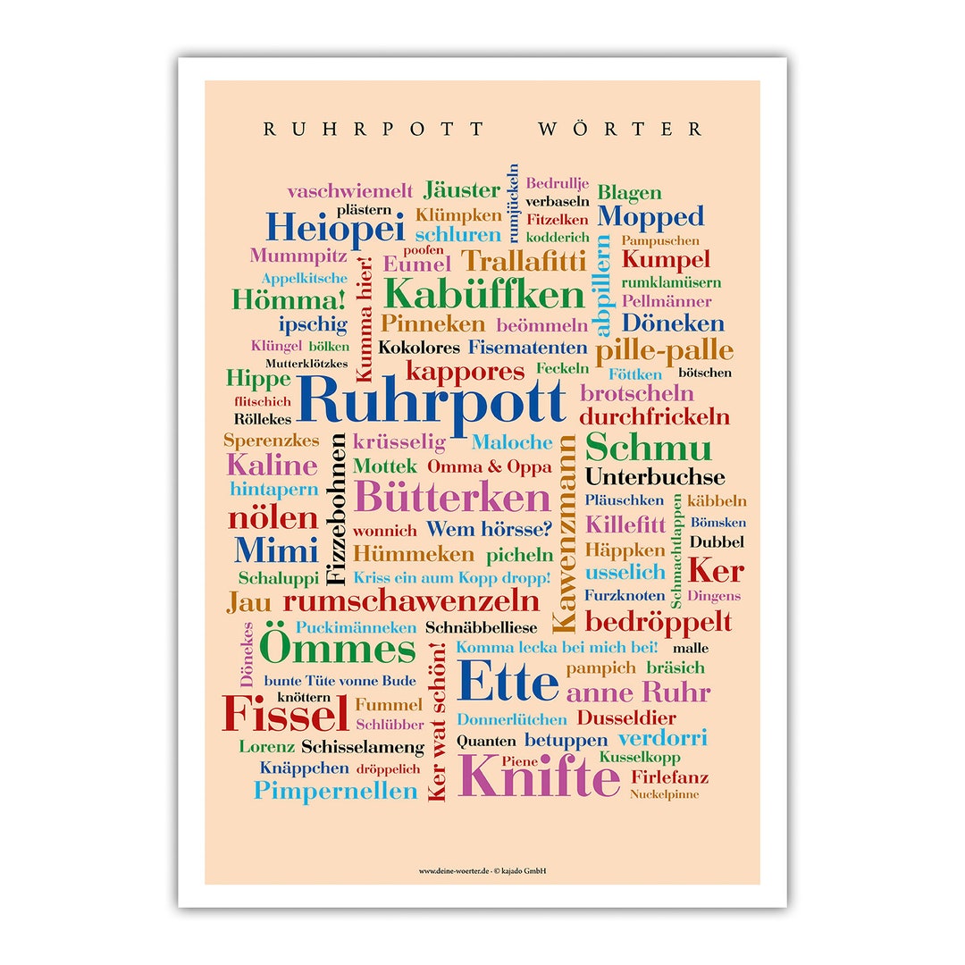 Woerter Rauiken Poster Ruhrpott Wörter - Etsy.de