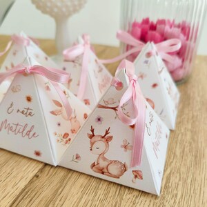 10 Cute Woodland Animal Confetti Boxes, Baby Shower, Baptism, Birthday, Girl Favors, Gift for Guests