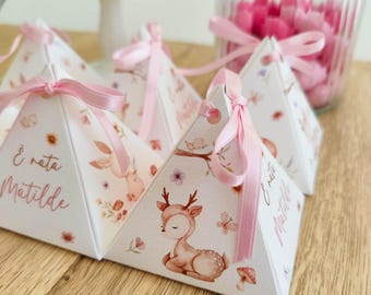 10 Cute Woodland Animal Confetti Boxes, Baby Shower, Baptism, Birthday, Girl Favors, Gift for Guests