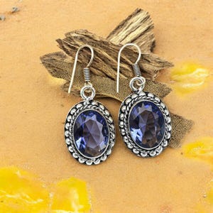 Purple Amethyst Earrings in 925 Sterling Silver | Handmade Gemstone Dangle Earrings | February Birthstone Jewelry
