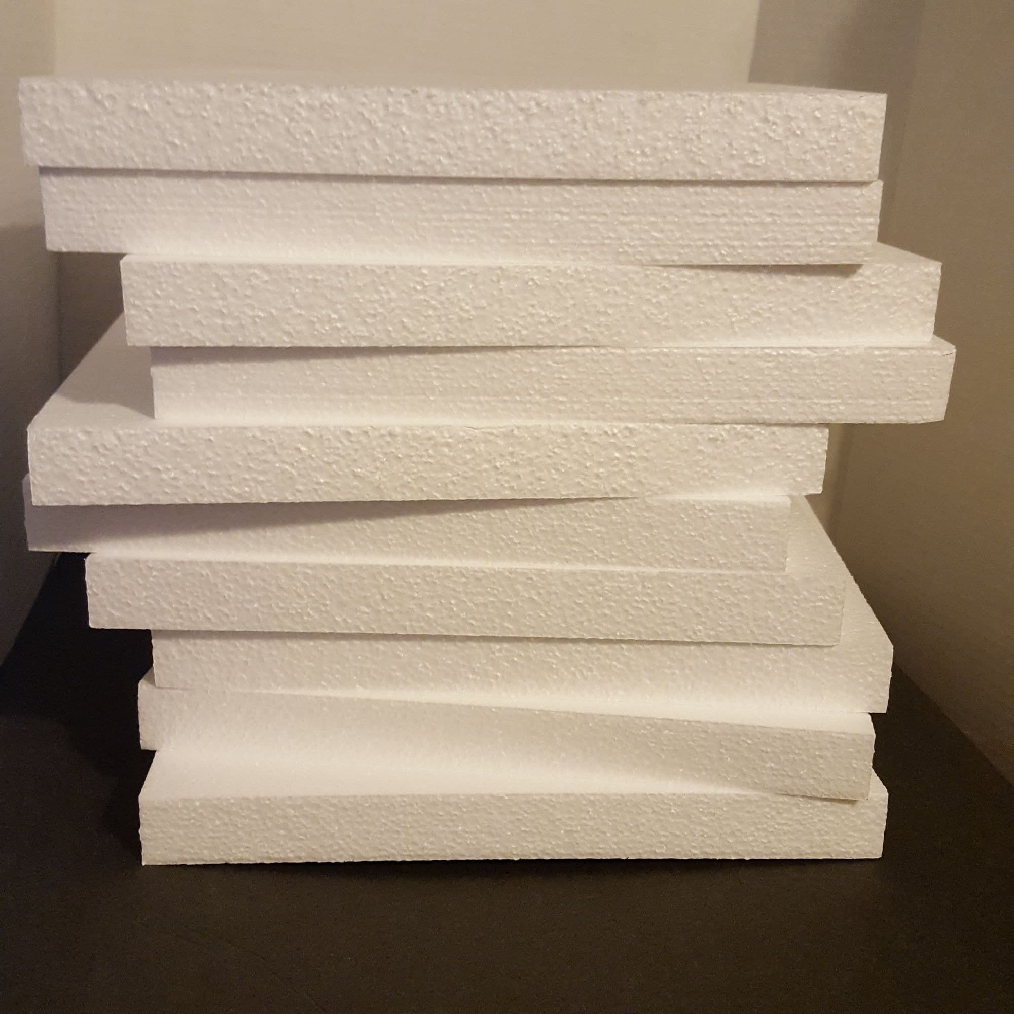 Square Styrofoam Cubes, Three Different Sizes 8x8x5 Cm 3x3x2 9x9x6