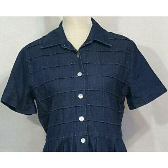 JBS Vintage Denim Shirt Dress Women's 8 Short Sle… - image 1