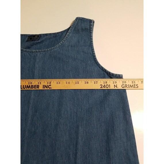 VTG Jane Ashley Denim Jumper Dress M/L Embroidere… - image 8