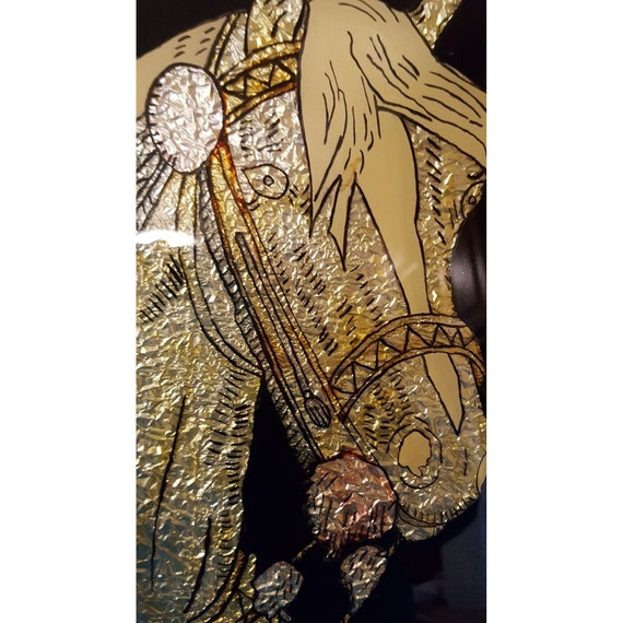 Vintage Foil Art Wall Decor Picture Horse Framed 11 X 15 Etsy