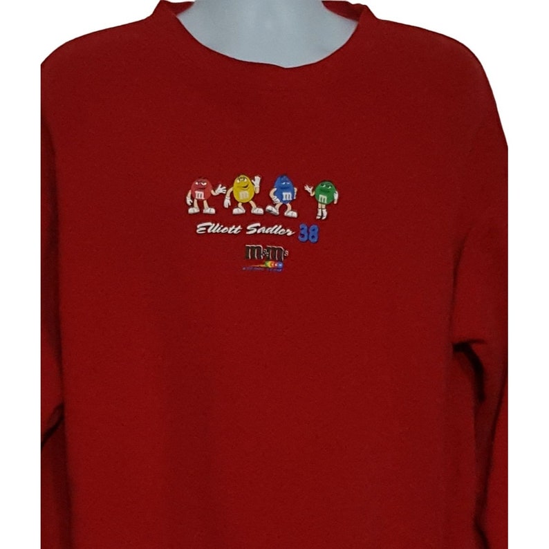 Shops Chase Authentics M&M Racing Team Elliott Sadler Long Sleeve Sweatshirt Red 2XL