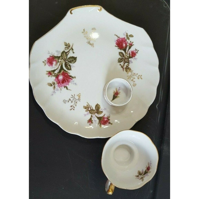 Vintage China Snack Plate and Cup Set Made in Japan Roses Cup Holder Etsy