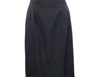 Liz Baker Essentials Womens Size 12 Black Knee-Length Skirt Minimalist 90s Y2K