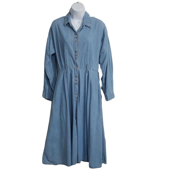 Tickets Vintage Womens Dress Denim Chambray Cotto… - image 3