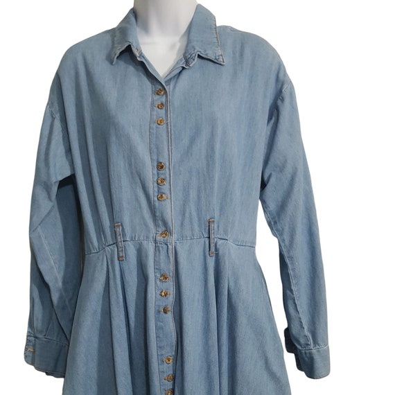 Tickets Vintage Womens Dress Denim Chambray Cotto… - image 1