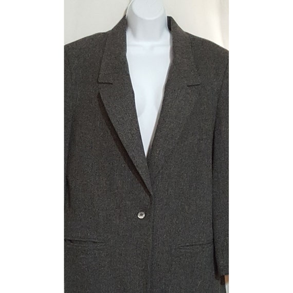 Cathy Daniels Vintage 100% Wool Blazer 16 Gray On… - image 1