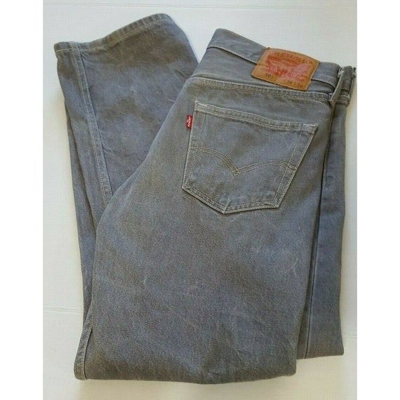 Levis 501 Mens Vintage Denim Jeans Grey Regular Fit Straight - Etsy