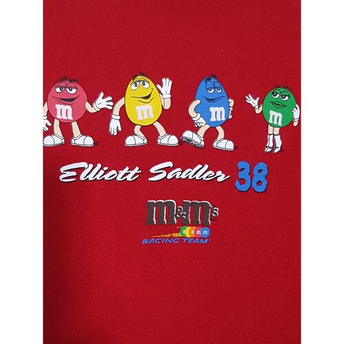 Shops Chase Authentics M&M Racing Team Elliott Sadler Long Sleeve Sweatshirt Red 2XL