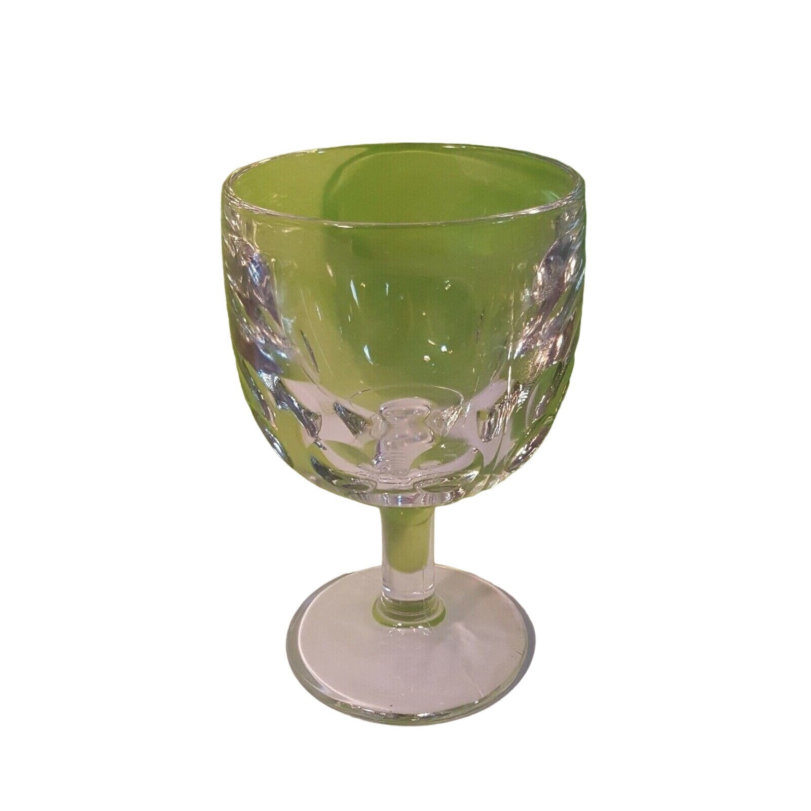 Vintage Clear Thumb Print Pedestal Water Wine Beer Goblets 6 Heavy ...