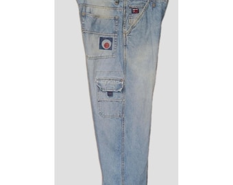 Vintage Bugle Boy Jeans Mens 34x28 Blue Cargo Pockets Streetwear Skate Y2K