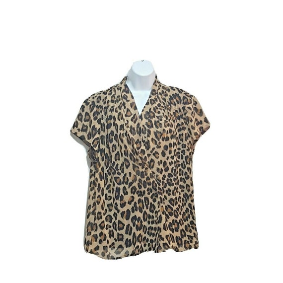 Vintage Argenti Womens blouse Size 10 Animal Prin… - image 3