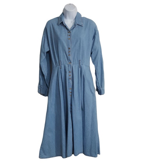 Tickets Vintage Womens Dress Denim Chambray Cotto… - image 4