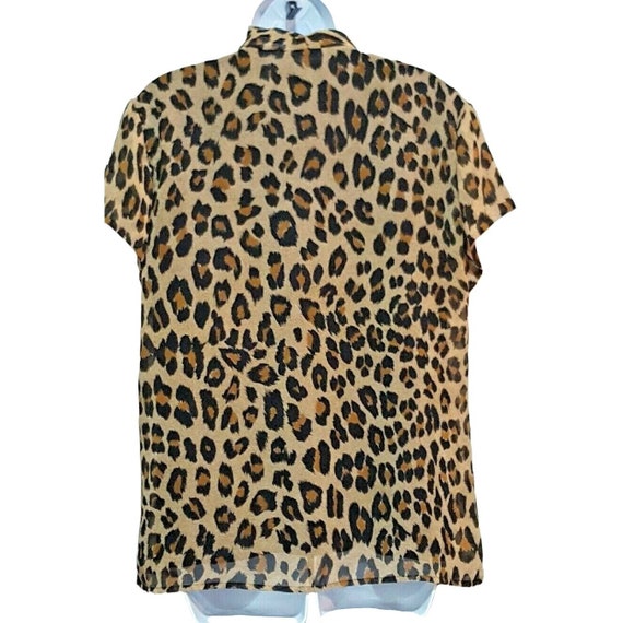 Vintage Argenti Womens blouse Size 10 Animal Prin… - image 5