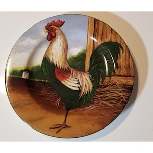 Huhn Hahn 8 "Teller Vtg Sakura Oneida AUF DER FARM 4 Set David Carter Brown