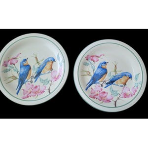 2 Lenox Sommergrüße Östliche Bluebird Catherine McClund Salatteller 8,5 &quot;&quot;