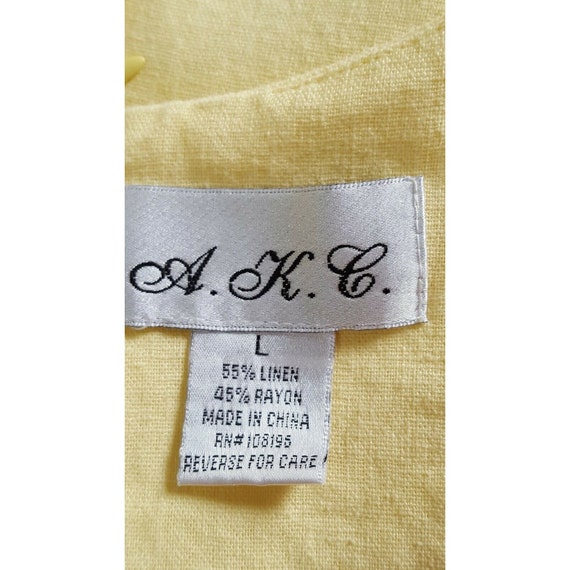 Vintage Linen Blend Dress Jacket Set Embroidery Y… - image 10