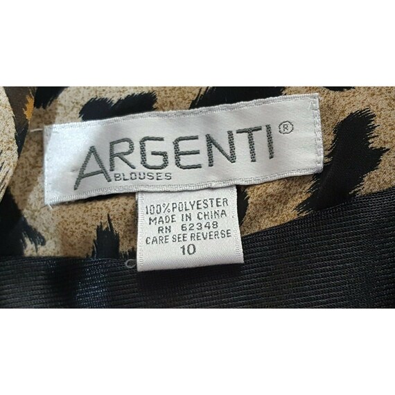 Vintage Argenti Womens blouse Size 10 Animal Prin… - image 8