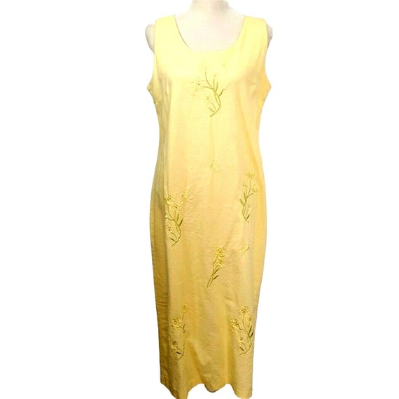 Vintage Linen Blend Dress Jacket Set Embroidery Y… - image 3