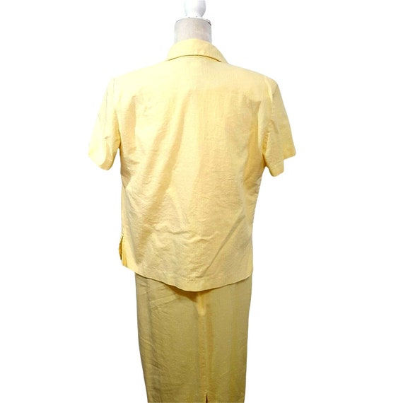 Vintage Linen Blend Dress Jacket Set Embroidery Y… - image 7