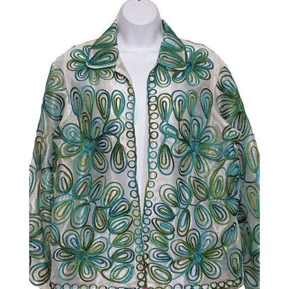 Laura Ashley Vintage 90s Sheer Embroidered Jacket Bla… - Gem