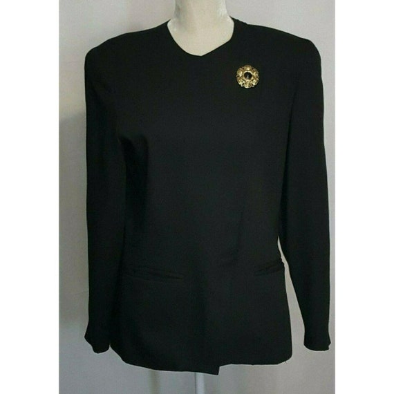 Focus on Suitables Vintage 1980's Womens Black Bl… - image 2