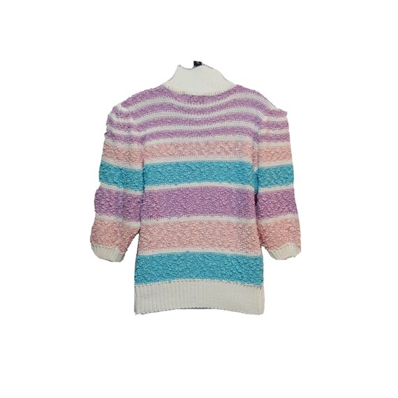 Boucle Loose Knit Sweater M Mock Neck 3/4 Sleeve … - image 3