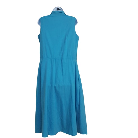 Vintage Womens Sleeveless Shirt Dress Size 10 Blu… - image 4