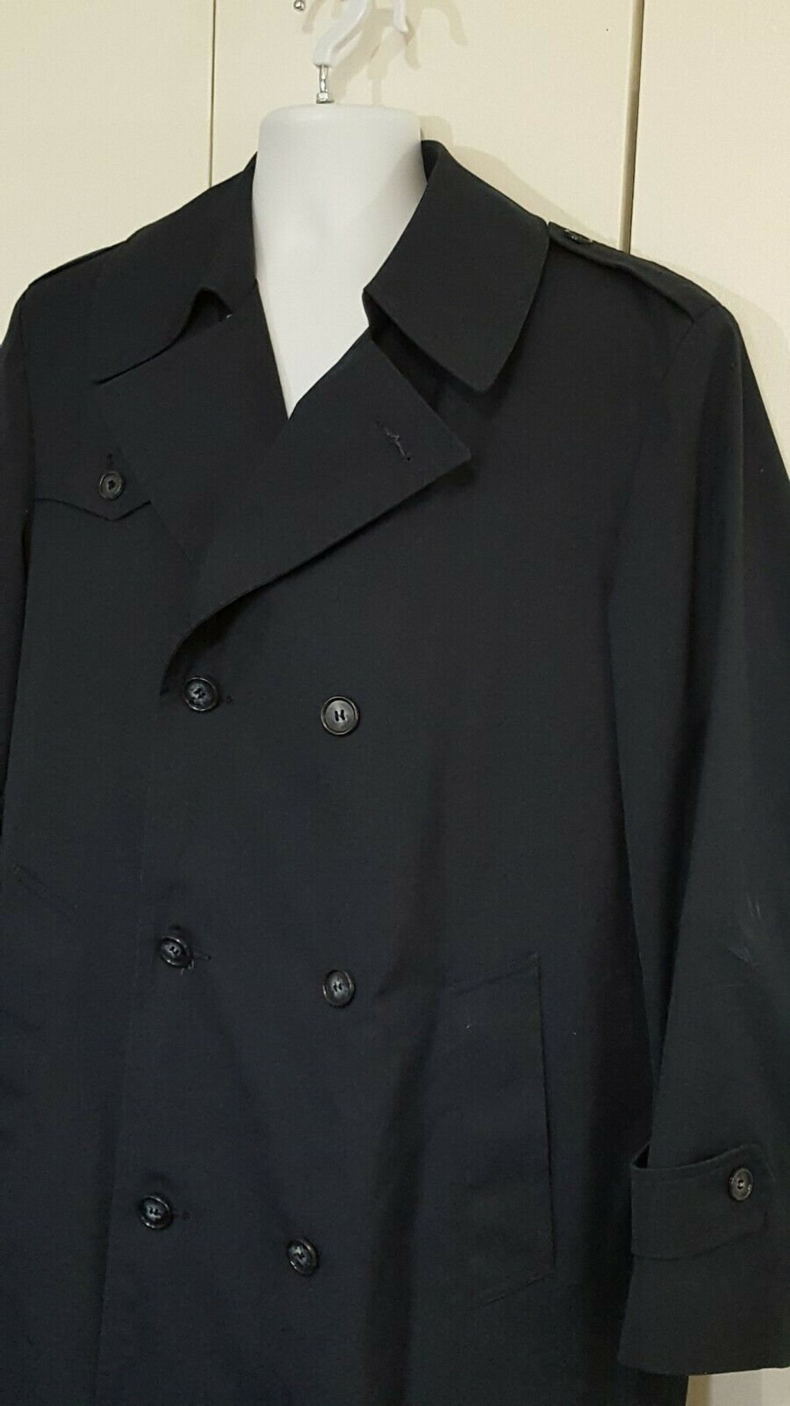 Botany Weather Topper Trench Coat Mens Vintage Lined Navy Blue Etsy