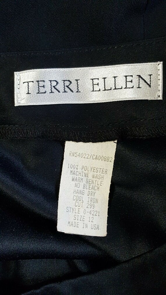 Vintage 80s Terri Ellen Womens 12 Black Sheath Mi… - image 9