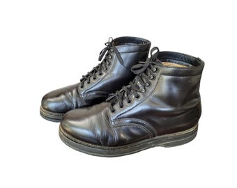 Vintage POLO SPORT Ralph Lauren Boots Mens Size 10D Black Leather Combat MG1671