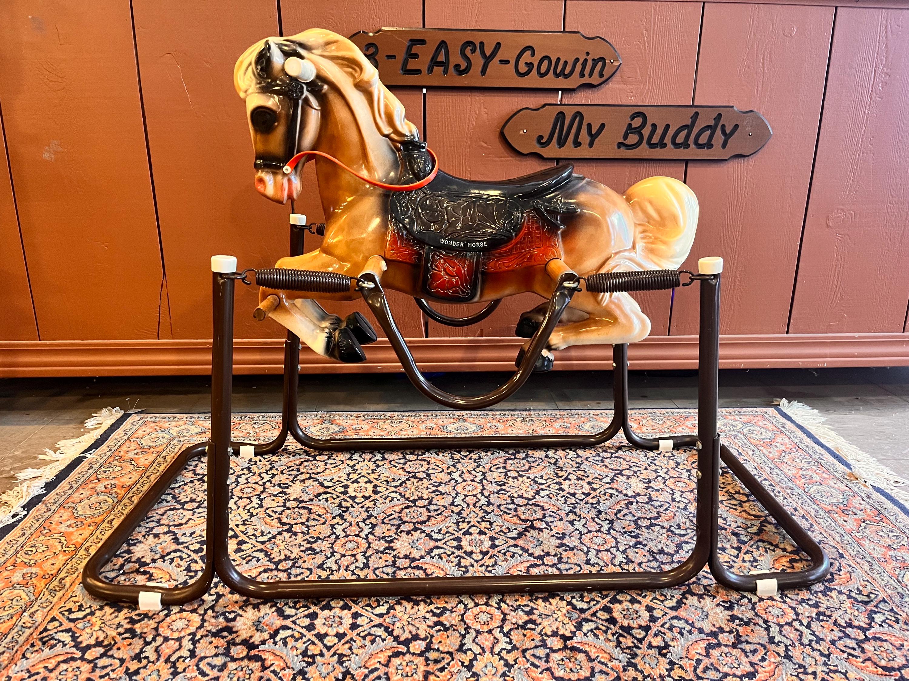 Vintage Wonder Horse Spring Rocking Horse - Mid-century Ride-on Toy - Etsy