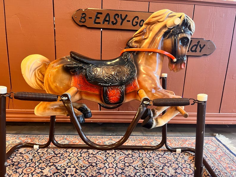 Vintage Wonder Horse Spring Rocking Horse - Mid-century Ride-on Toy - Etsy